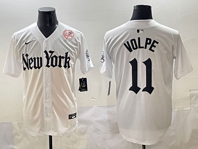 Men 2025 New York Yankees 11 Volpe White Five generations Joint Name Nike MLB Jersey style 40